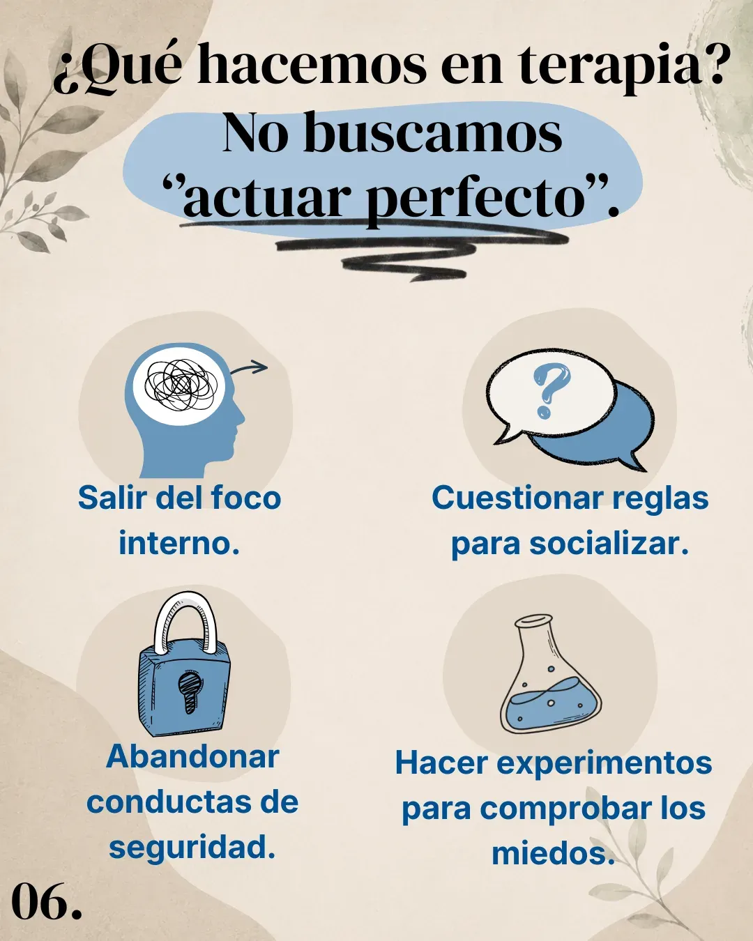 Lámina 6: ¿Qué hacemos en terapia?